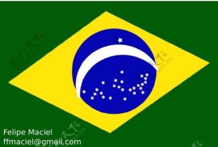 巴西国旗水晶夹子艺术