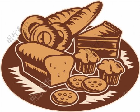 糕点面包饼干松饼