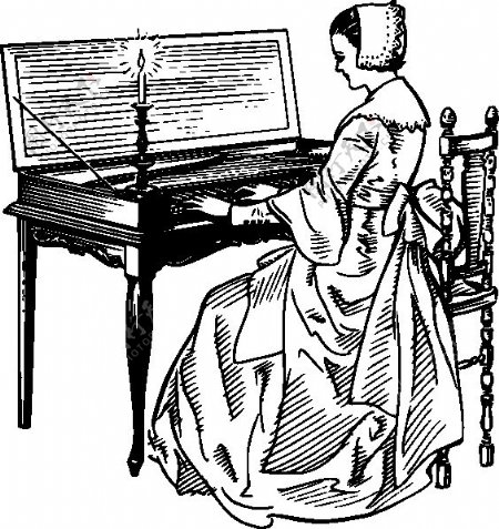 女子演奏钢琴艺术剪辑