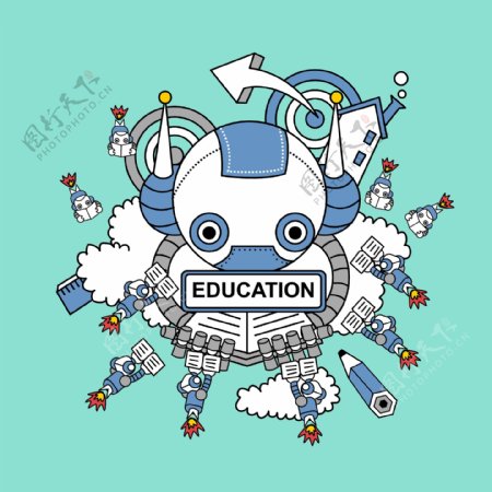 韩国机器人卡通插画20