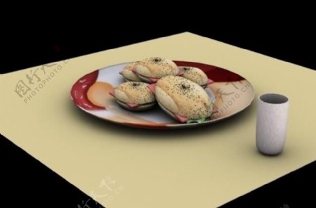 汉堡套餐模型图片
