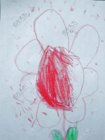儿童随手涂鸦插画看得到的花香