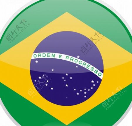 巴西国旗的圆形矢量图像