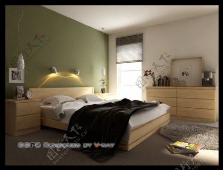 简洁卧室模型图片
