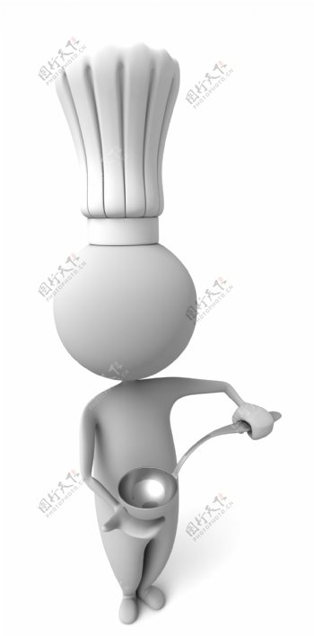 肥牛牛厨师3D小人高清图片