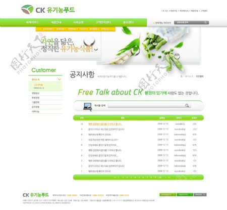绿色自然psd网页模板