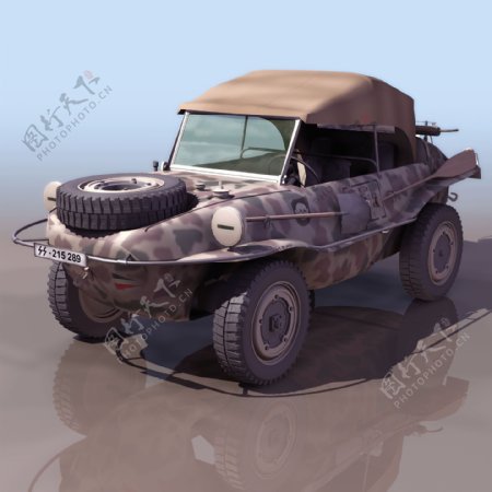 军用越野汽车3D模型