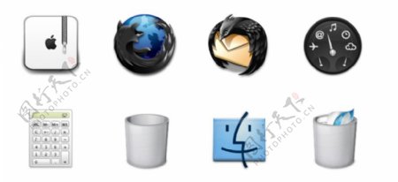 黑蓝风格苹果电脑桌面