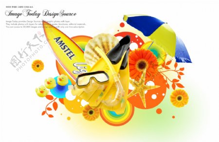 玩具花朵向日葵雨伞09韩国设计元素psd分层素材源文件