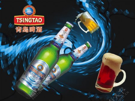 龙腾广告平面广告PSD分层素材源文件酒青岛啤酒