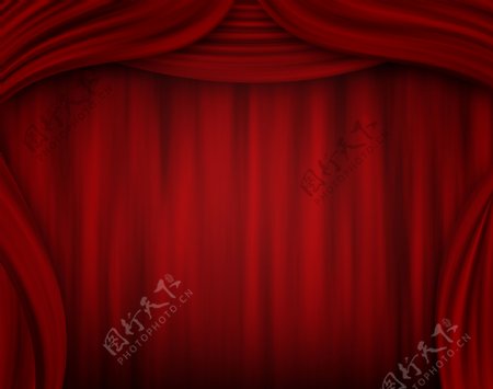 高清桌面壁纸抽象图片舞台背景围幕红色热情