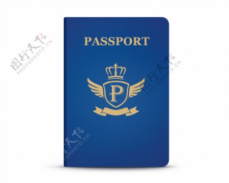 蓝色护照模板图片
