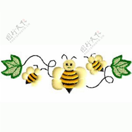 绣花藤蔓藤条蜜蜂免费素材