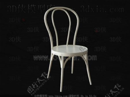 白色时尚的金属框架的椅子