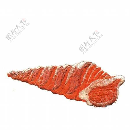 绣花动物色彩橙色海螺免费素材