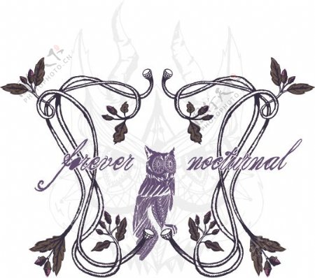 动物文字紫色灰色徽章标记免费素材