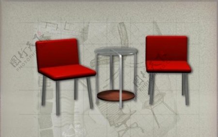 现代主义风格之家具组合3D模型组合036