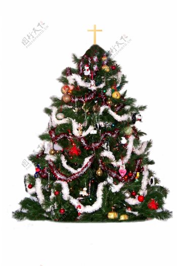 挂满礼物铃铛的圣诞树