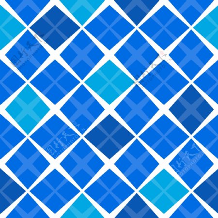 蓝色菱形格子背景AI图