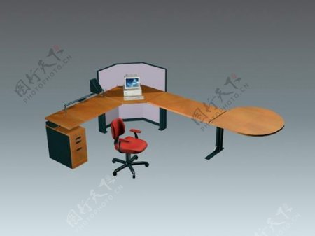 办公家具办公桌3d模型办公家具35
