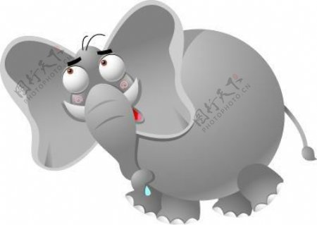 卡通动物大象PSD素材