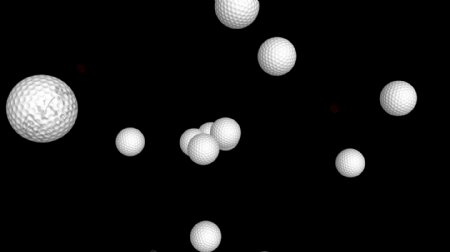 透明的飞行golfballsalpha通道循环运动的背景