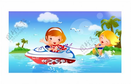 儿童水上冲浪运动