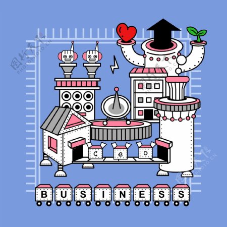 韩国机器人卡通插画15
