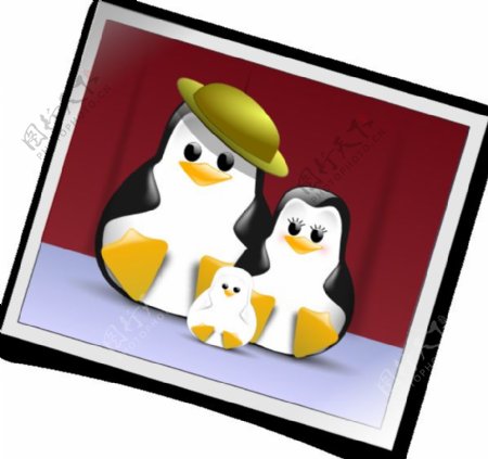 幸福的家庭照片剪贴画的企鹅