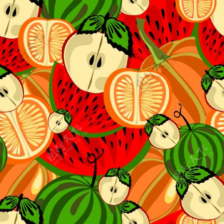 矢量素材缤纷可爱水果
