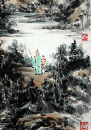 张丙官山水国画图片