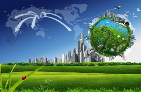创意城市绿化海报图片