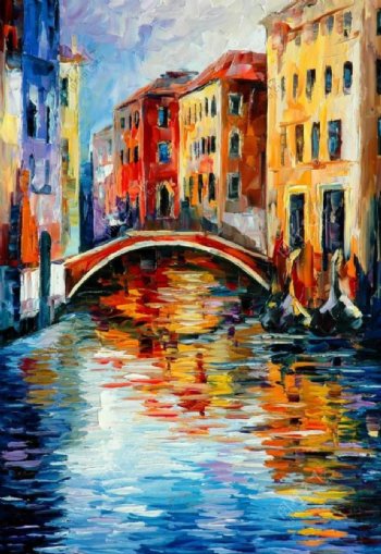 油画水上威尼斯图片