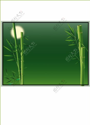 逼真的绿竹竹子