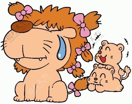 位图卡通动物狮子可爱卡通色彩免费素材