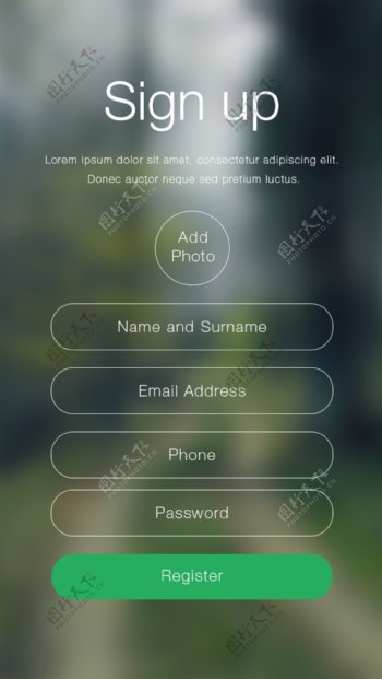 黑暗的iOS7注册登录屏幕的应用