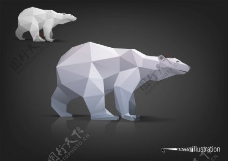 北极熊纸模素材