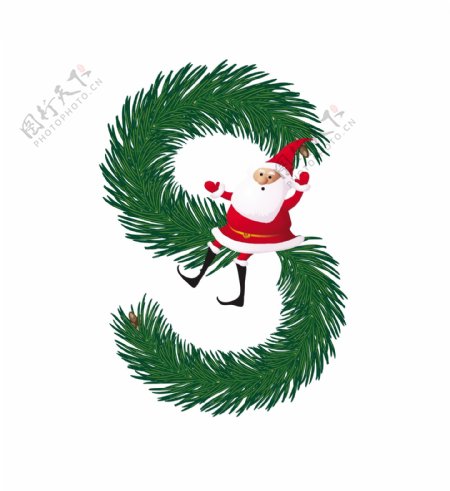 圣诞装饰杉树的ABC滑稽的圣诞老人的信的向量