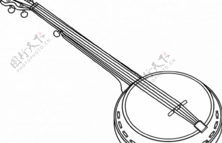 向量的五弦琴弦乐器的插图