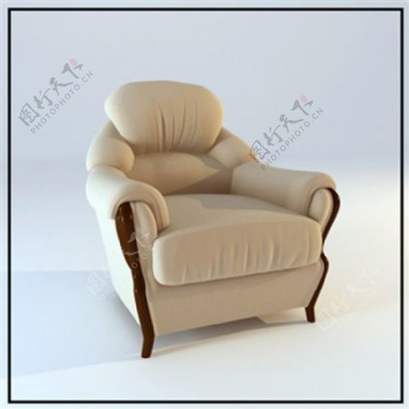白色软椅子3模型素材
