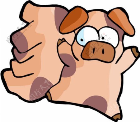 位图卡通动物猪可爱卡通肉色免费素材