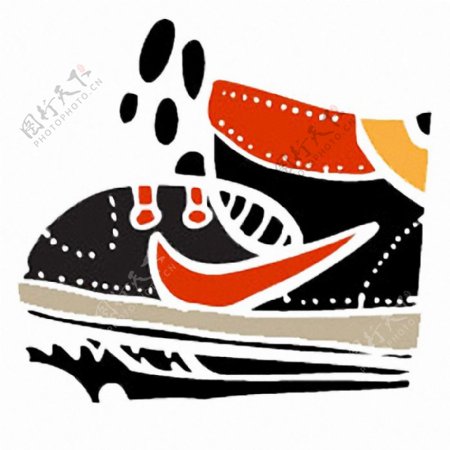 位图插画涂鸦球鞋耐克免费素材