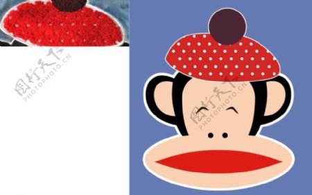 红色帽子酒红圆圈毛巾图片