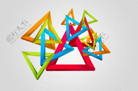 多色三角框架组合型PSD源文件