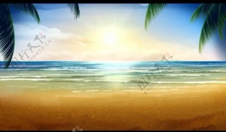 海滩风景背景视频素材图片