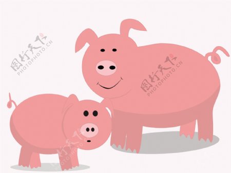 可爱的小猪的插图