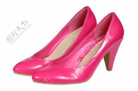 粉红色的女性的高跟鞋孤立在白色裁剪路径