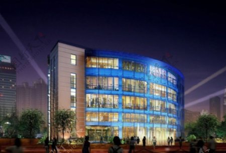 现代大学教学楼建筑3d效果图