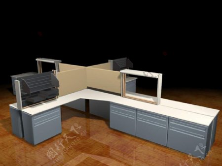 办公家具办公桌3d模型3d素材233