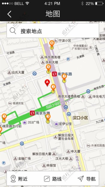 手机移动端APP界面设计酒店预定系统地图